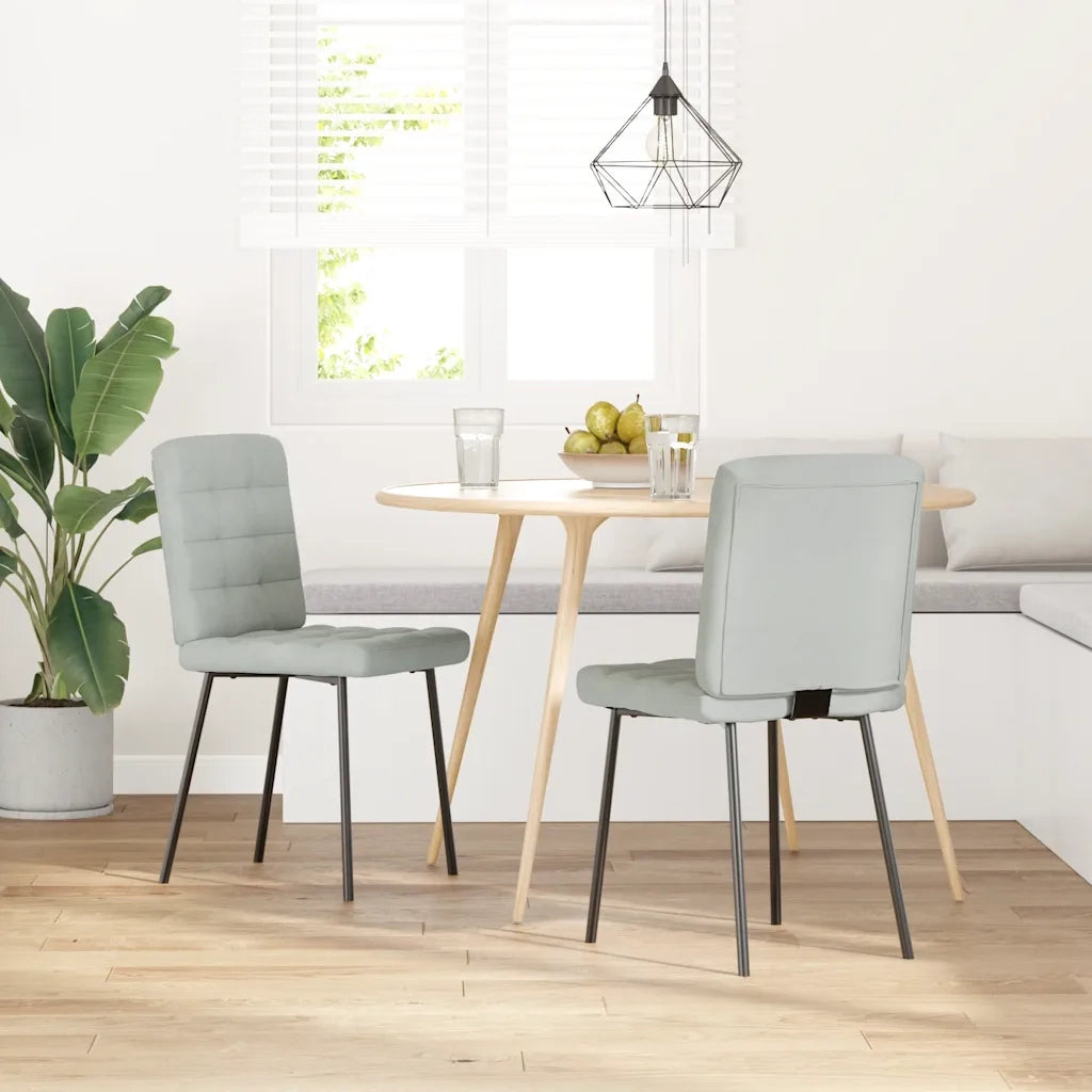 Sedie da Pranzo 2 pz Grigio Chiaro in Velluto 4101080