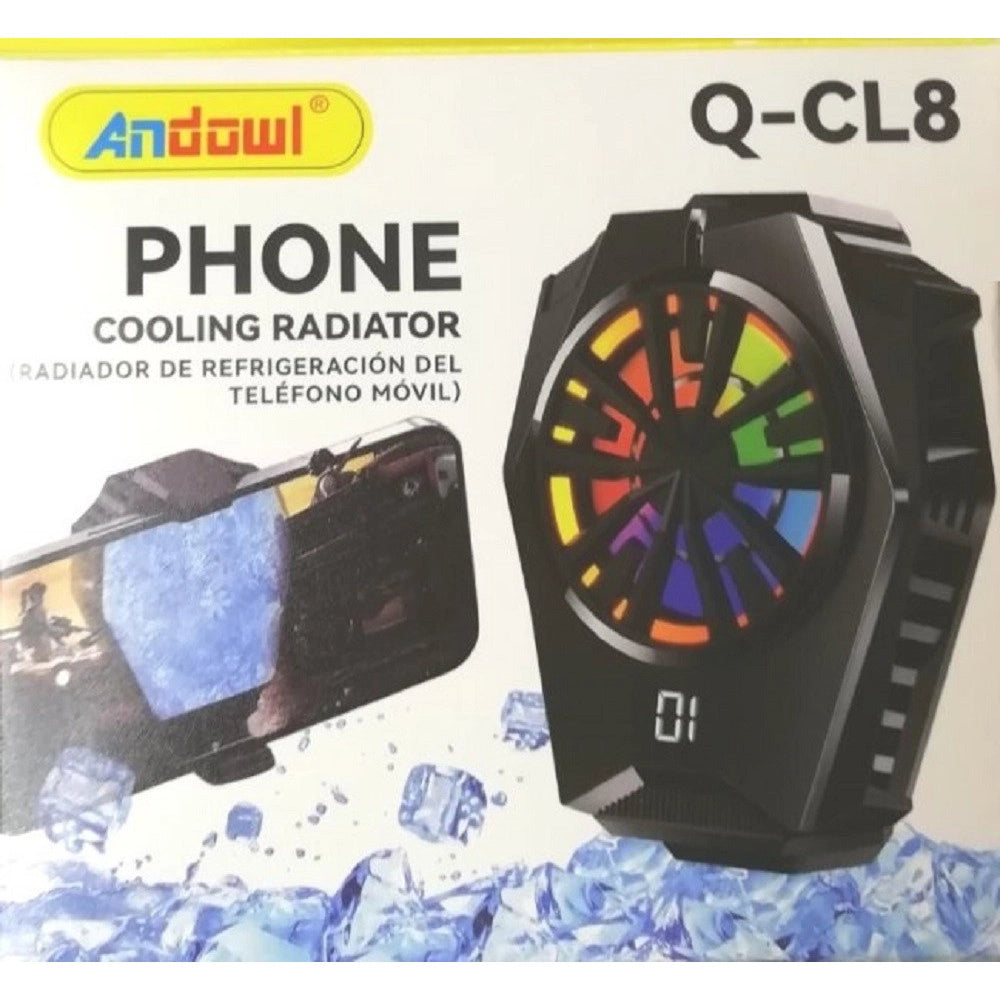 Trade Shop - Radiatore Di Raffreddamento Per Cellulare Ventola Silenziosa Schermo Led Q-cl8 -