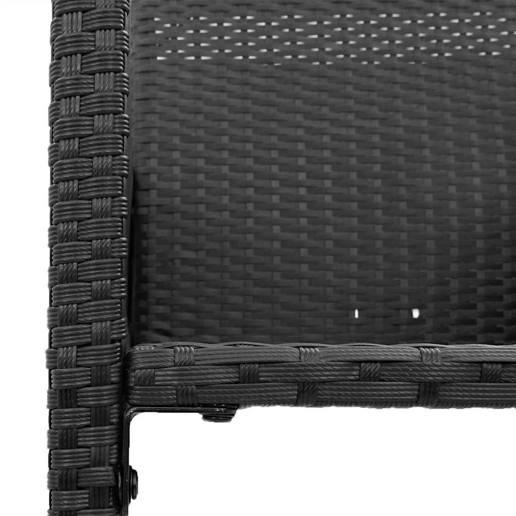 Set Bar da Giardino 3pz senza Cuscini Nero in Polyrattan Acacia 3328885