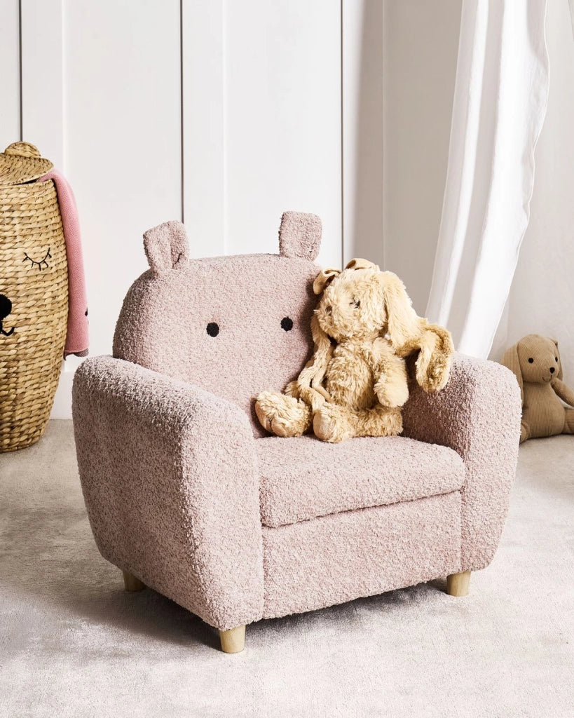 Sedia Rosa Boucle con braccioli per bambini Design moderno