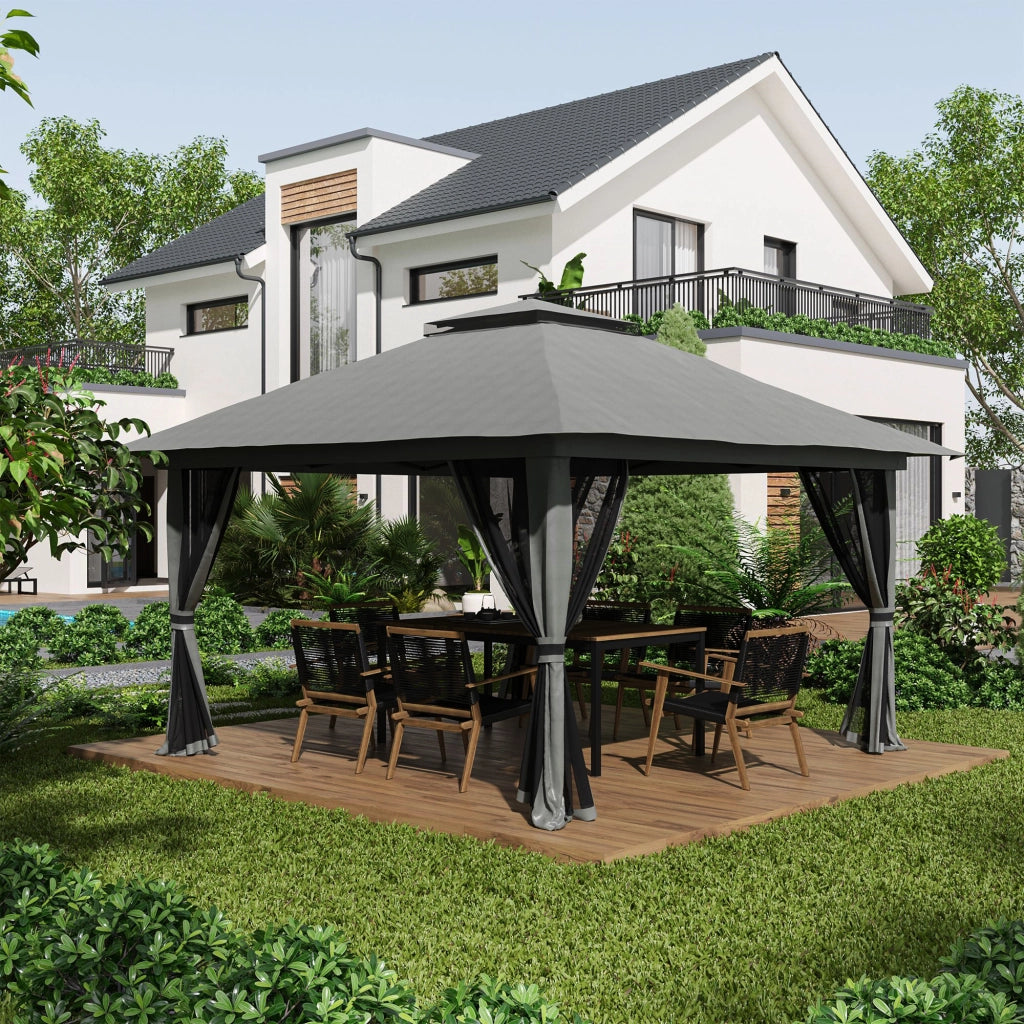 Tendone da giardino pieghevole ¨C Minimal ¨C grigio 4x4 m
