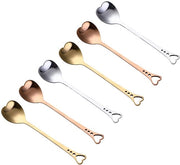 Lepel a forma di cuore in acciaio inossidabile - Minilepels - 14,3 cm - Ideali per caffè, gelato e torte