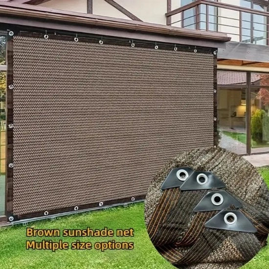 Ombrellone da esterno da 2x3 metri - schermo solare per auto - 80% di ombreggiamento - Tela zonera - Kit di protezione per patio - Parete solare UV - Tela decorativa per veranda - Marrone