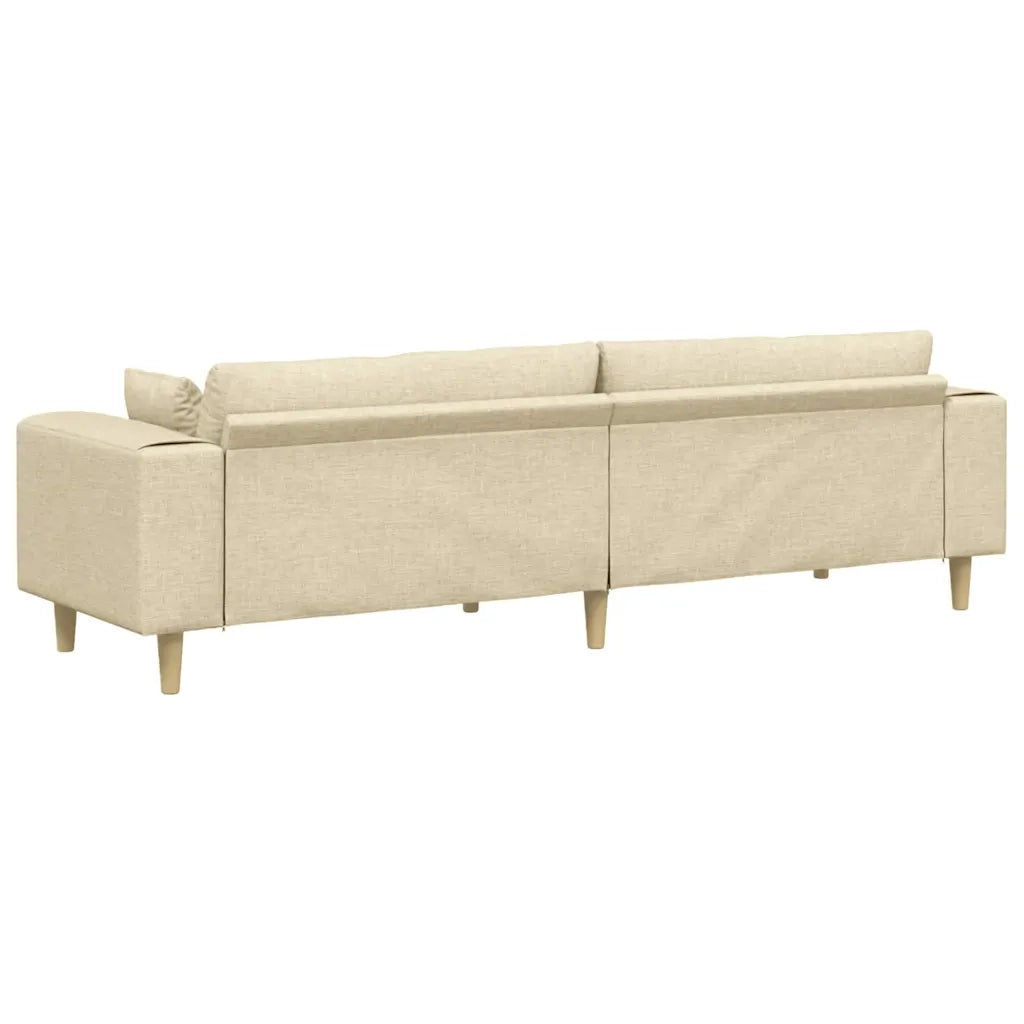 Divano con cuscino Crema 250 x 77 x 76 cm Tessuto 3335149