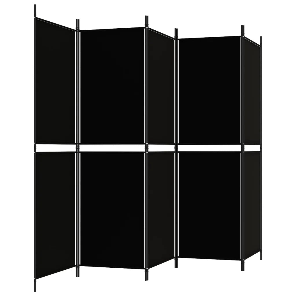 Divisorio a 5 Pannelli Nero 250x180 cm in Tessuto 350221