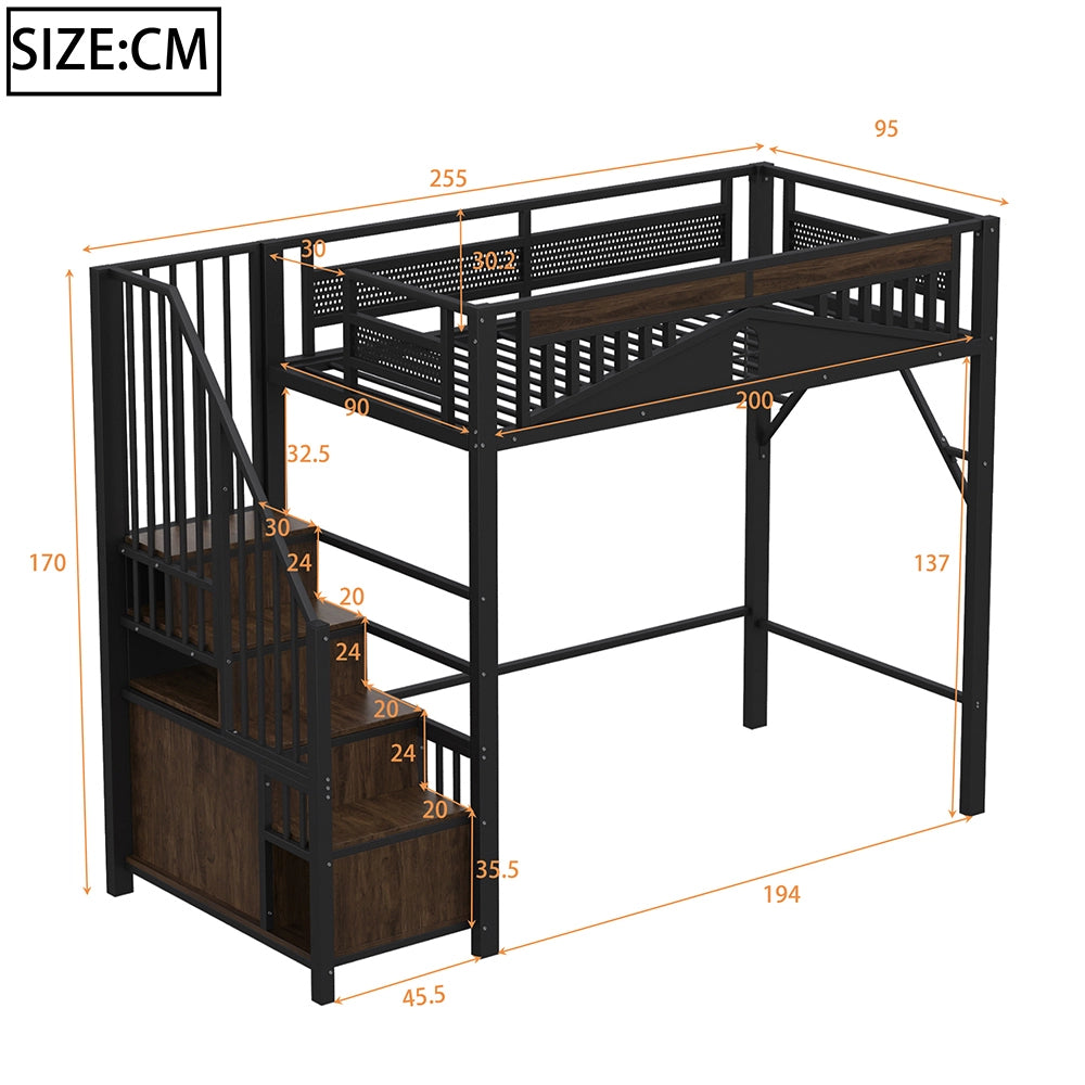 Letto a castello metallo - Xylo - 90x200 cm nero finestra