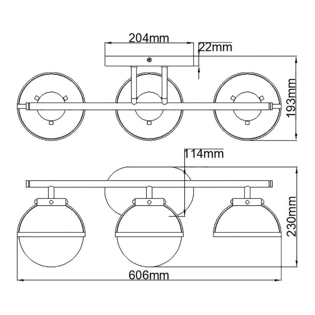 Applique bagno Hollis 3 luci E14 ottone IP44 Hinkley