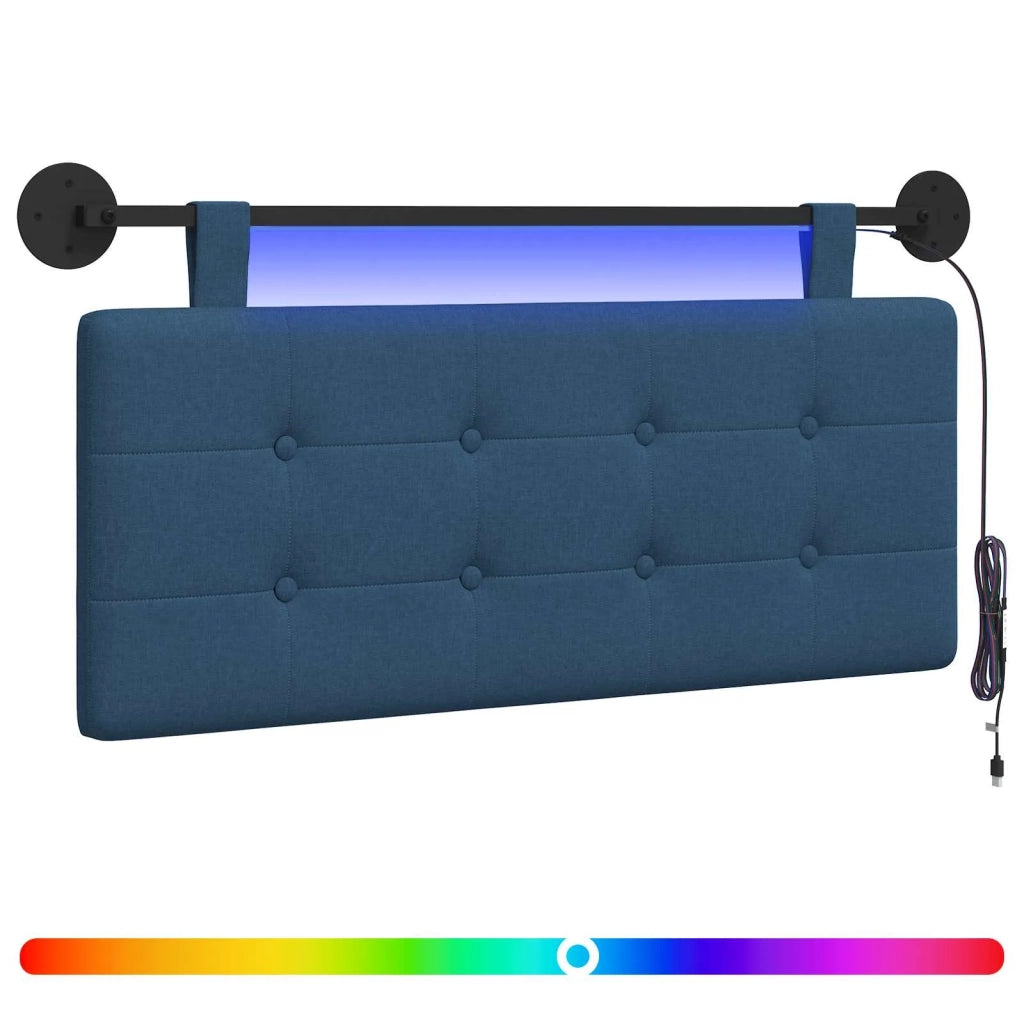 Testiera sospesa Con luce LED Blu Tessuto 3424395