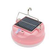 Lampada LED da 200W con pannello solare e batteria da 2400mA, colore rosa