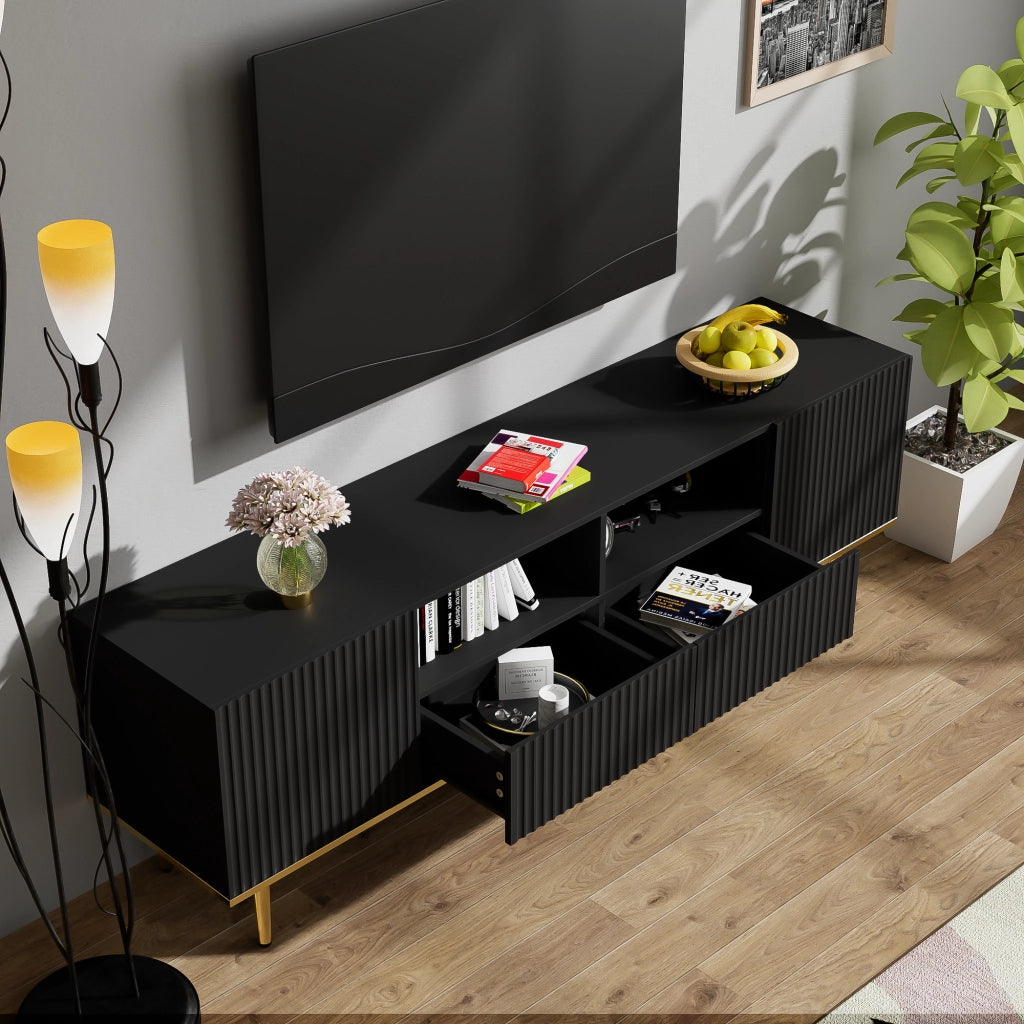 Mobile TV moderno - Zephmum- Con piedi e bordi dorati