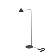 Antares Lampada da Terra LED 5W 3000K in Metallo Verniciato Nero Opaco con Base in Marmo, Interruttore a Pedale - Design Moderno Elegante