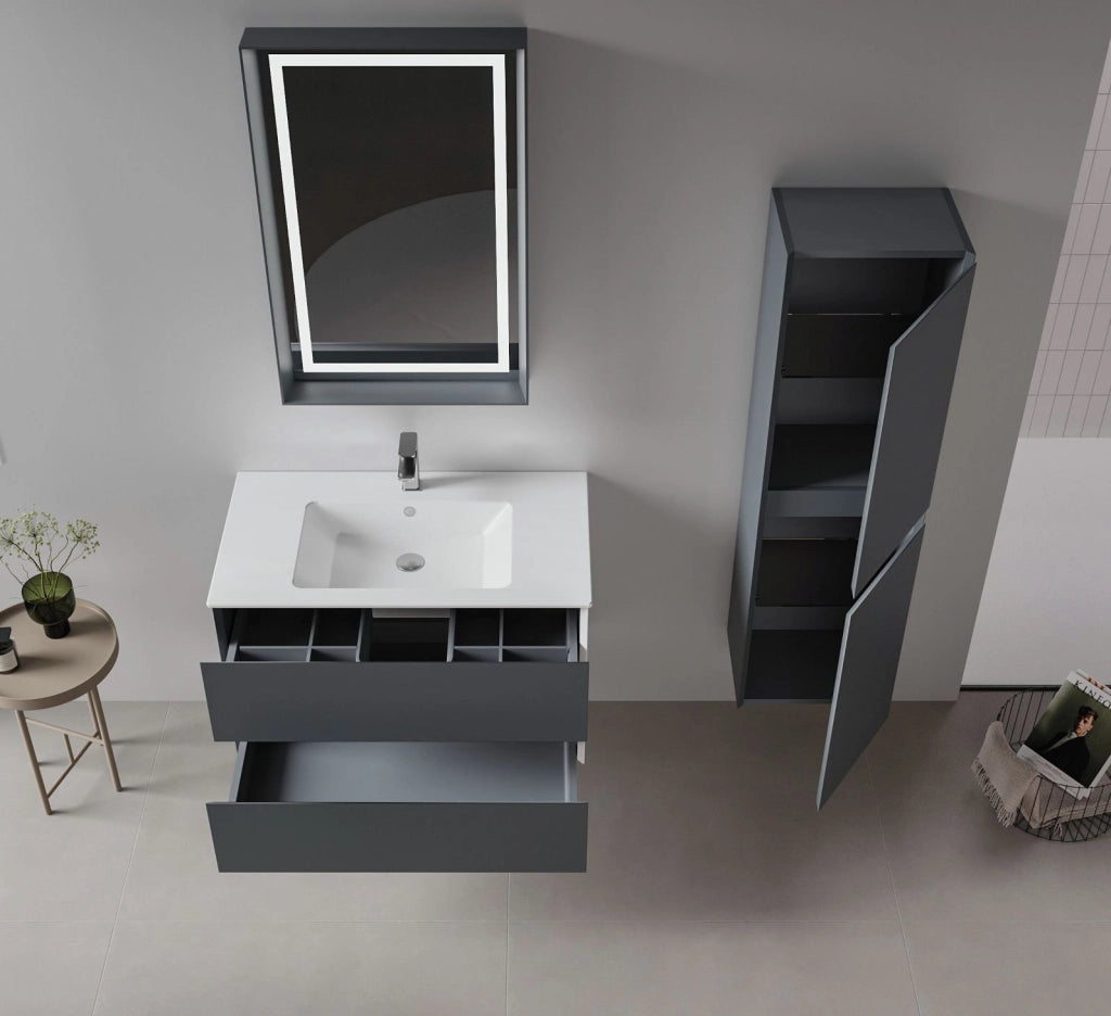 Mobile lavabo "Nest 91 v2" - 91 x 51 x 55 cm - Antracite opaco