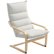 Poltrona con Schienale Alto ¨C Xylo ¨C Tessuto Velluto Crema Gambe Legno 67x83x105 cm