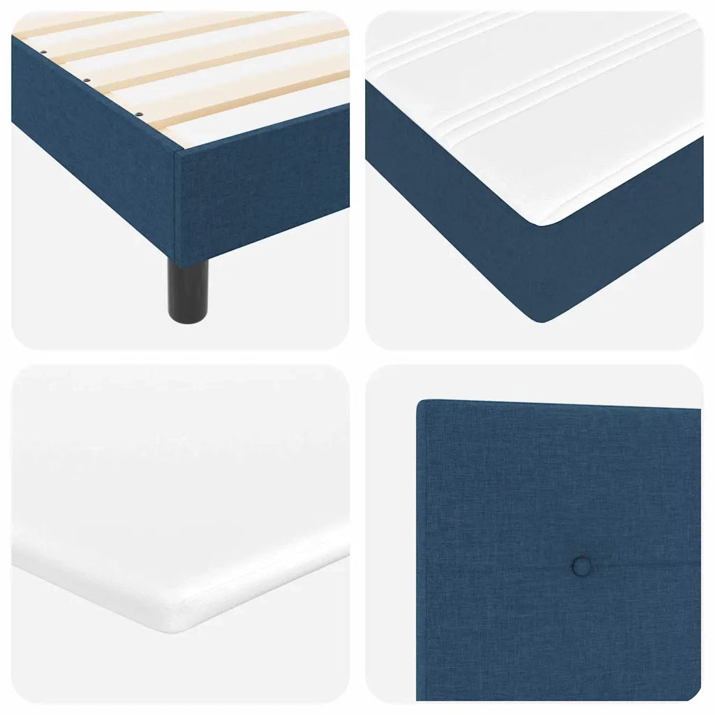 Letto a molle con materasso Blu 200 x 200 cm Tessuto 3340051