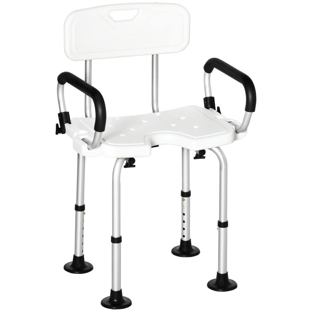 Sgabello da doccia antiscivolo regolabile con braccioli ¨C Minimal ¨C Grigio