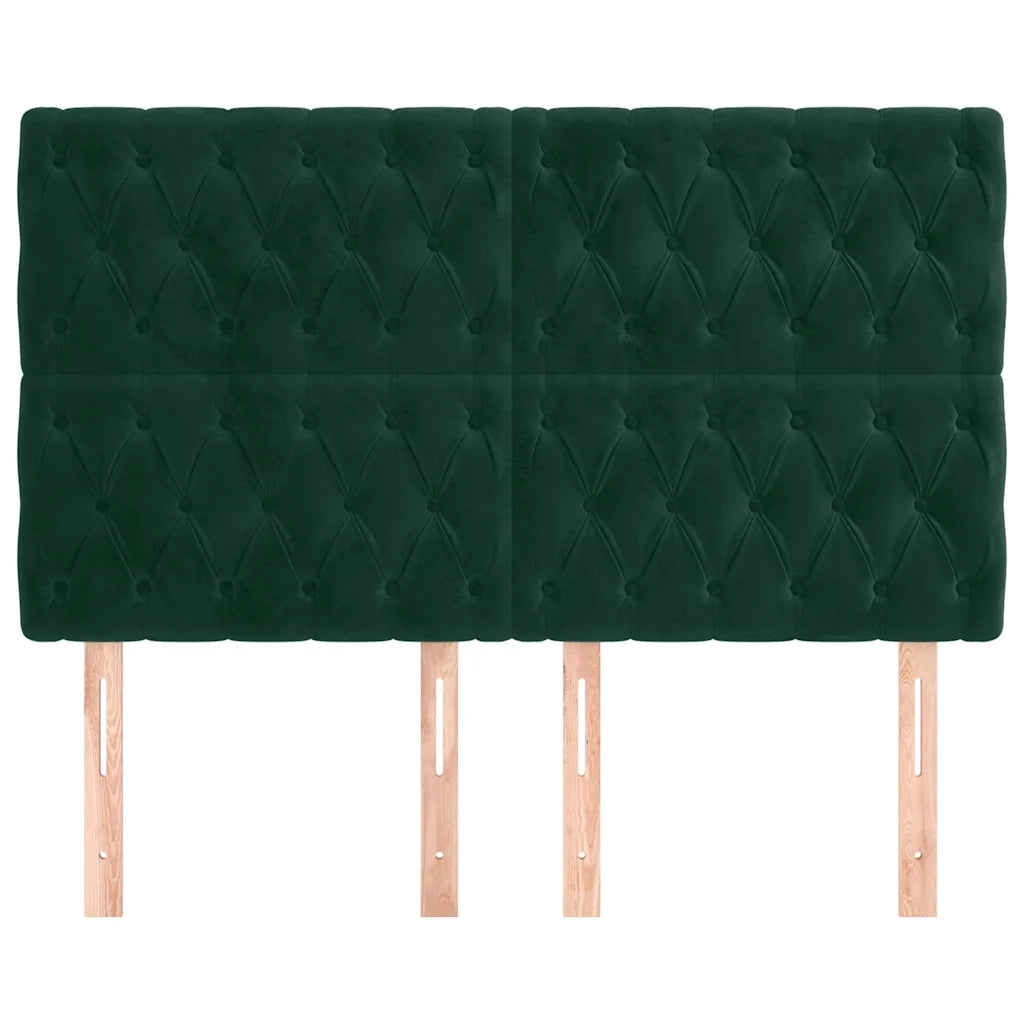 Testiera | Testata Verde Scuro 160x7x118/128 cm Velluto