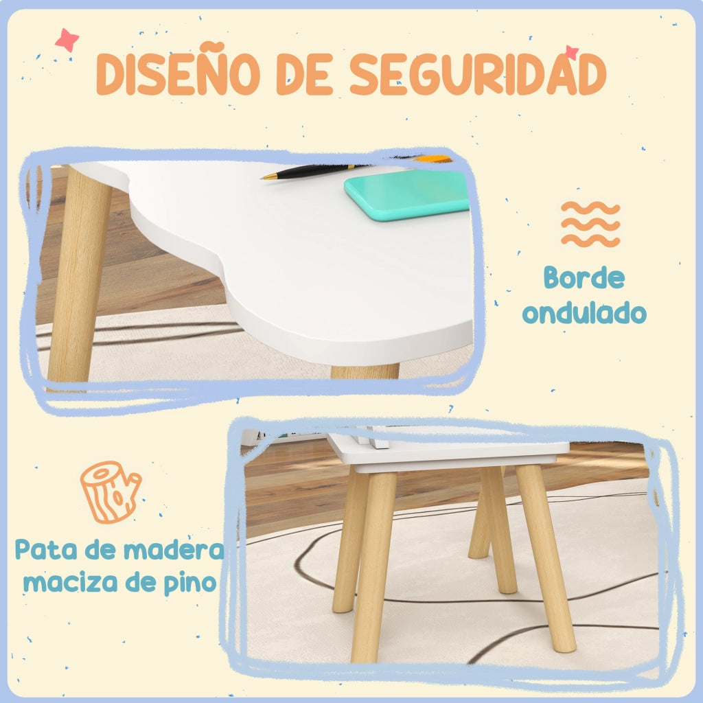 Tavolo da pranzo con 2 sedie ¨C Minimal ¨C bianco e legno 60x60x44 cm