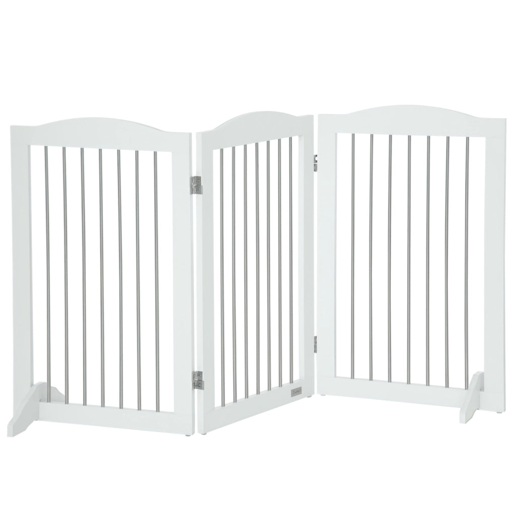 Cancello per Cani Pieghevole per Scale e Porte ¨C Minimal ¨C Bianco 154x30x80 cm