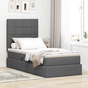 Letto con contenitore e materasso Grigio scuro 100 x 200 cm