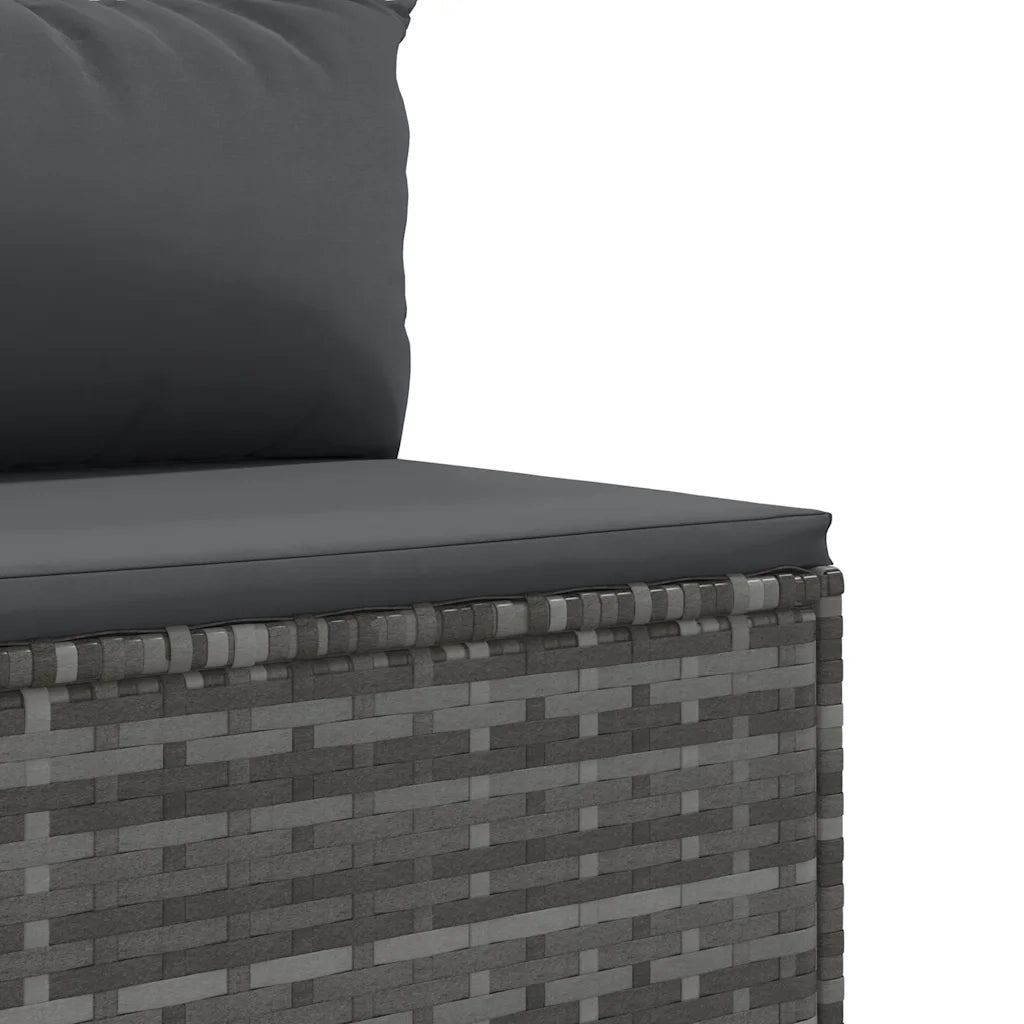 Set Divani da Giardino 5 pz con Cuscini in Polyrattan Grigio 3308058