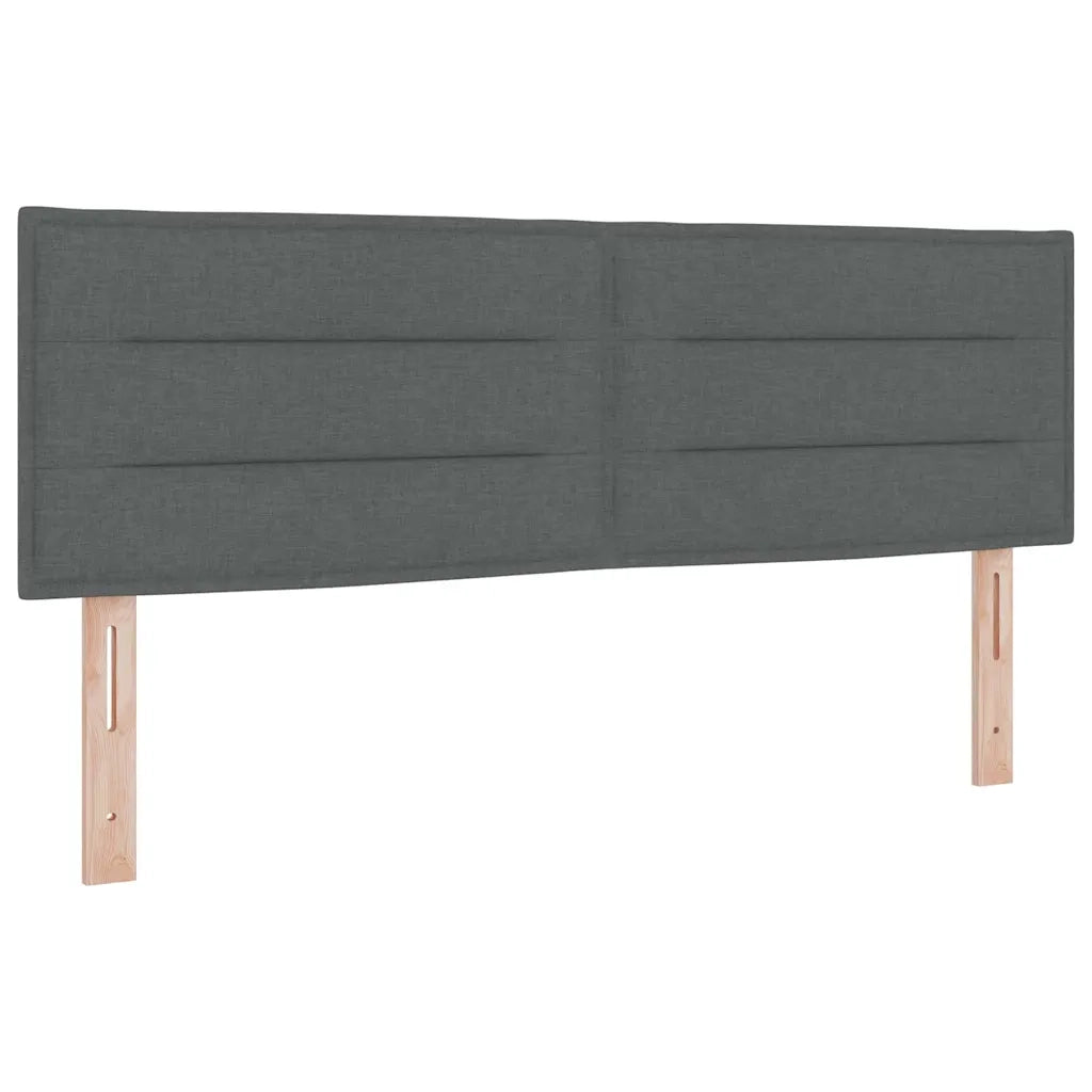 Letto a molle con materasso Grigio scuro 160 x 200 cm Tessuto