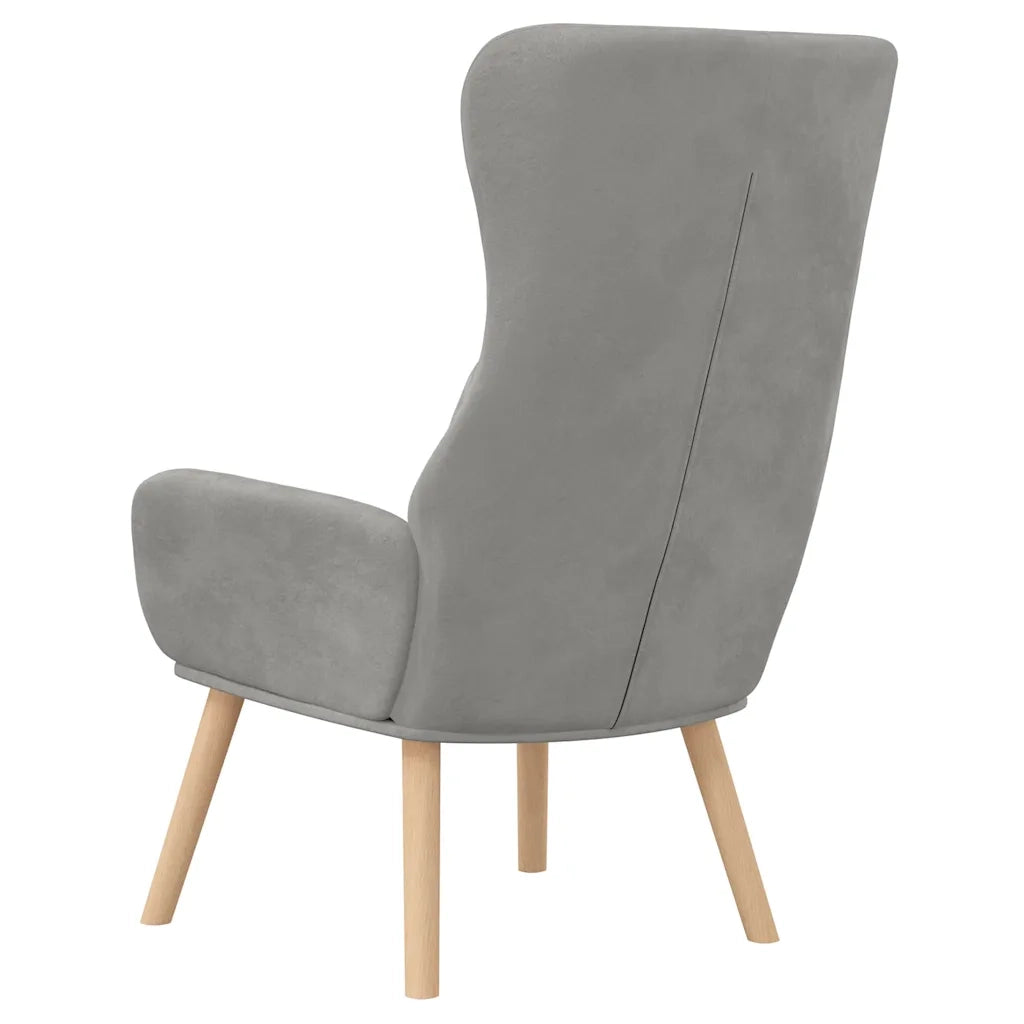 Poltrona Relax | Sedia Relax Grigio Chiaro in Velluto