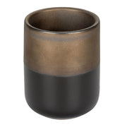 Porta spazzolini nero opaco e bronzo in ceramica Teos
