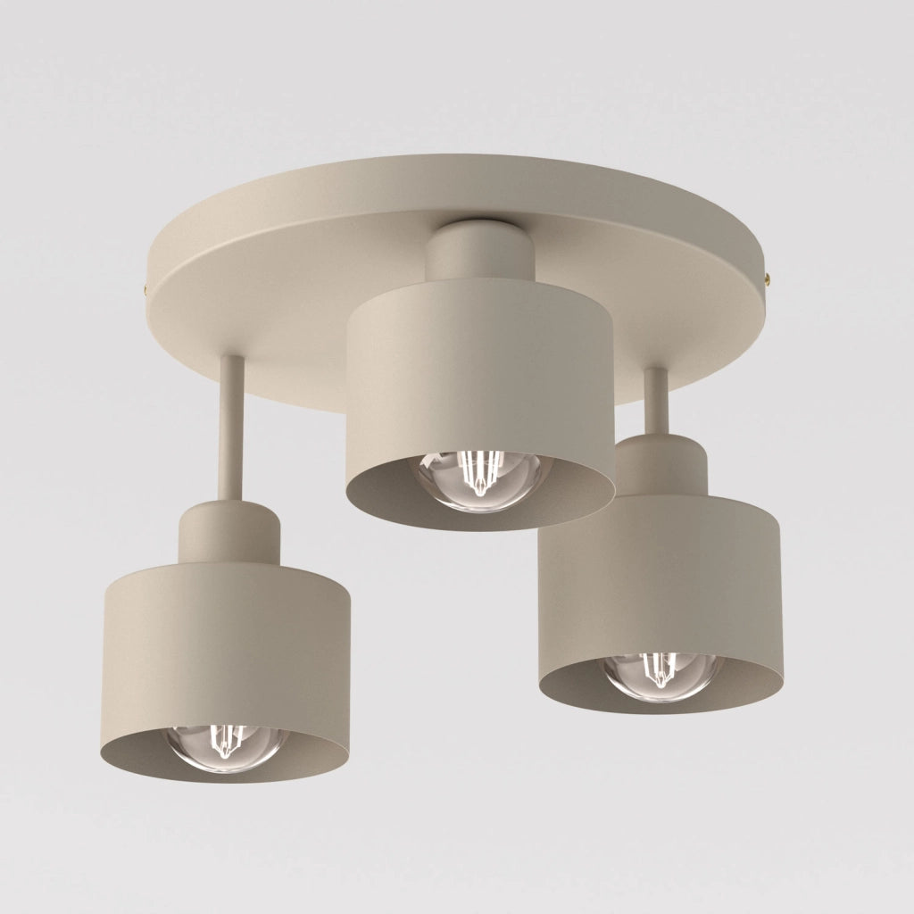 Lampada da soffitto moderna Parkla 3xE27 beige acciaio