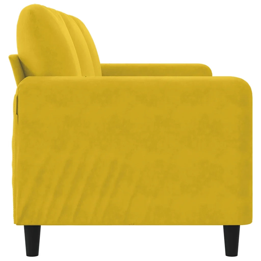 Divano a 3 Posti-Sofa 3 Posti Giallo 180 cm in Velluto 715465