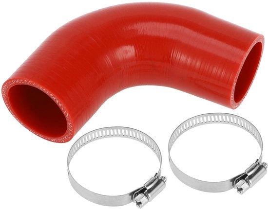 Slang in Silicone Rood - 90° - Diametro Interno 45mm - Lunghezza 90mm - Tessuto a Multi Strati - Resistente alle Alte Temperature - Slang di Raffreddamento