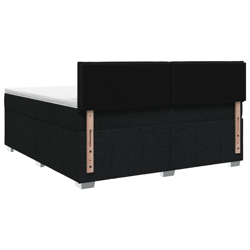 Letto box spring con materasso Nero 140 x 190 cm Tessuto 3452665
