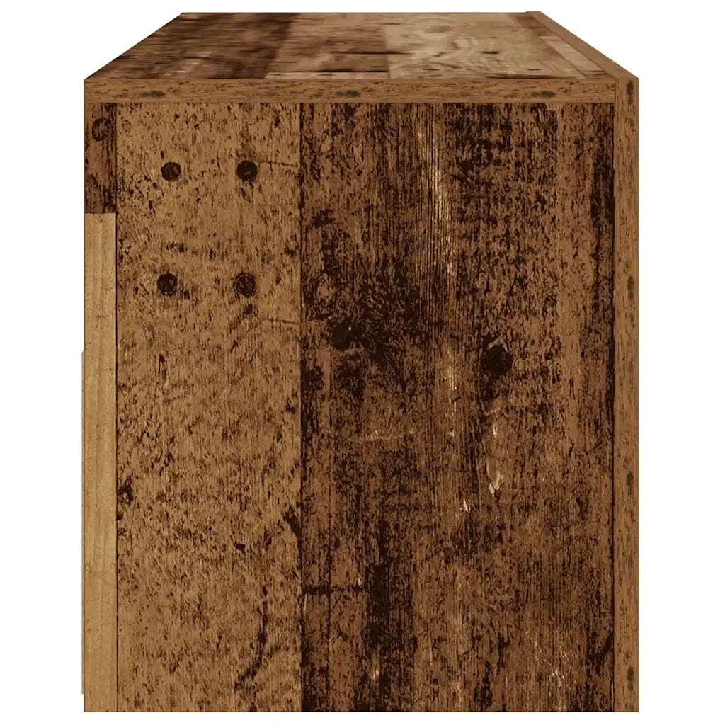 Comodini 2 pz con Luci LED-Set di 2 Tavolino da notte Legno Antico 60x35x40 cm