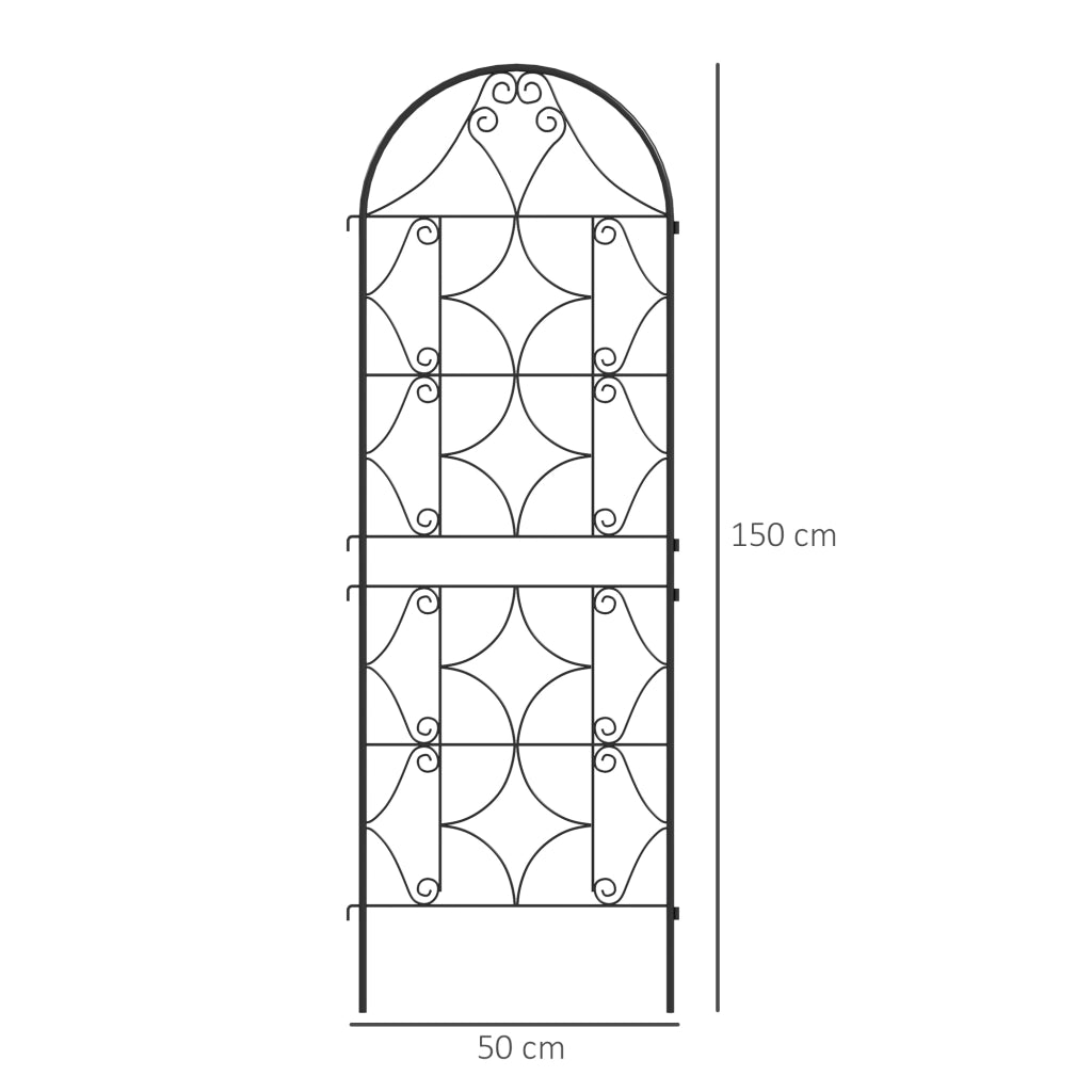 Supporto piante rampicanti ¨C Minimal ¨C 2 pezzi metallo 50x150 cm nero