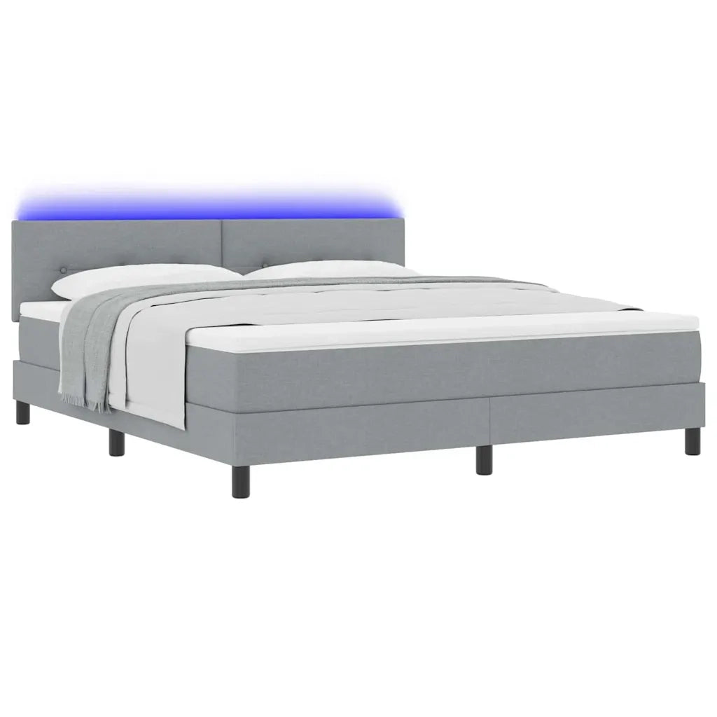 Letto a molle con materasso Grigio chiaro 180 x 200 cm Tessuto