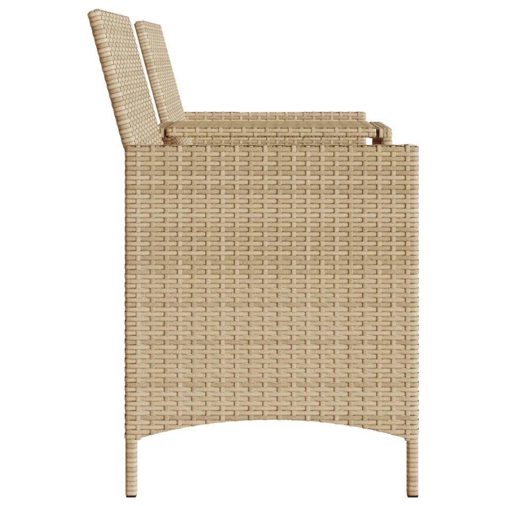 Divano Giardino 2 Posti con Tavolo e Sgabelli Beige Polyrattan 4003894