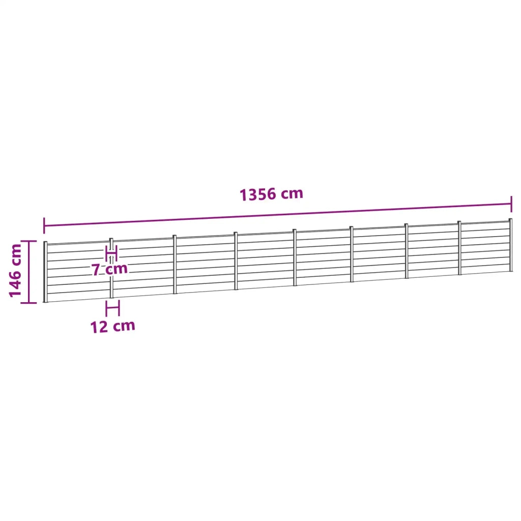 Pannello di Recinzione 8 pcs WPC e Alluminio Grigio