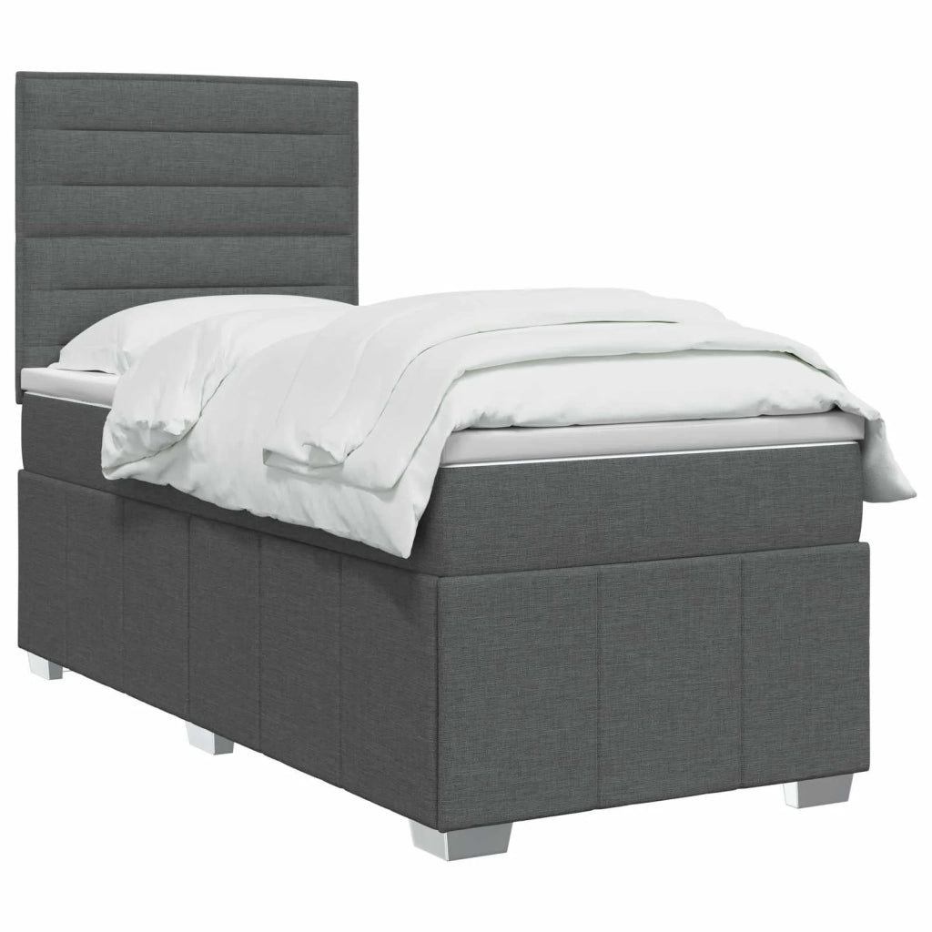 Letto box spring con materasso Grigio Scuro 100 x 200 cm 3454065