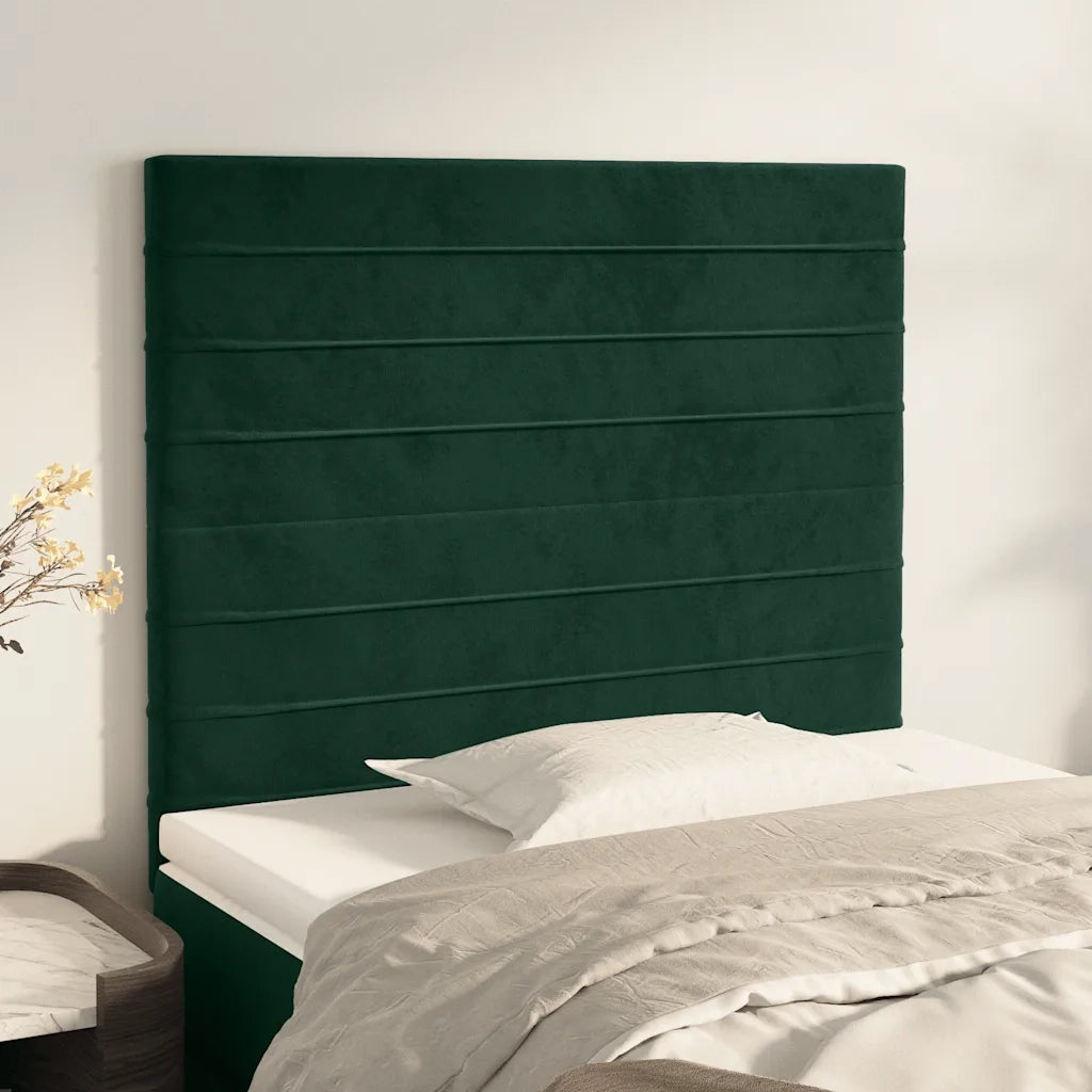 Testiera | Testata Verde Scuro 80x5x118/128 cm Velluto
