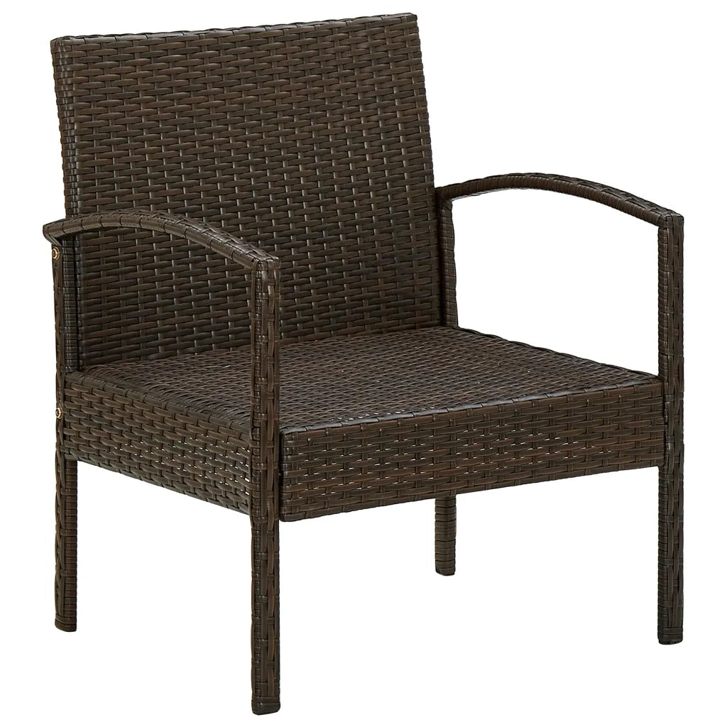 Sedia da Giardino | Sedie da Esterno con Cuscino in Polyrattan Marrone