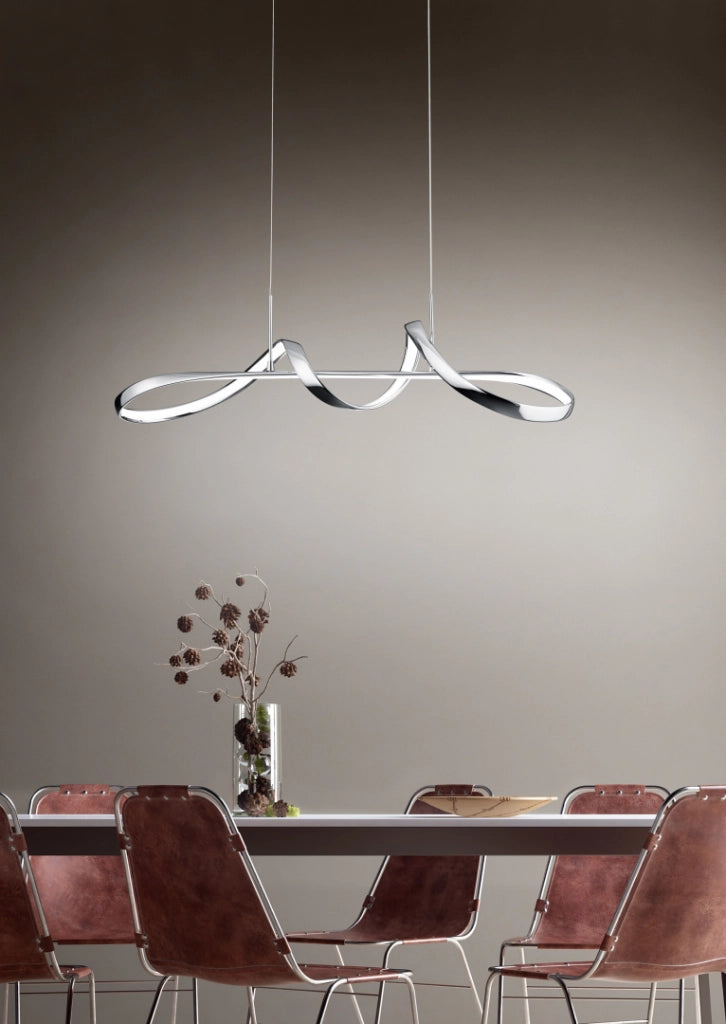 Lampada a sospensione LED, metallo, cromo, L 81 cm, Perugia