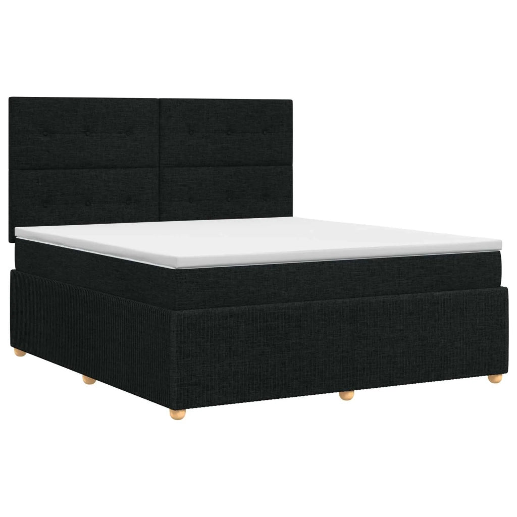 Letto box spring con materasso Nero 180 x 200 cm Tessuto 3454454
