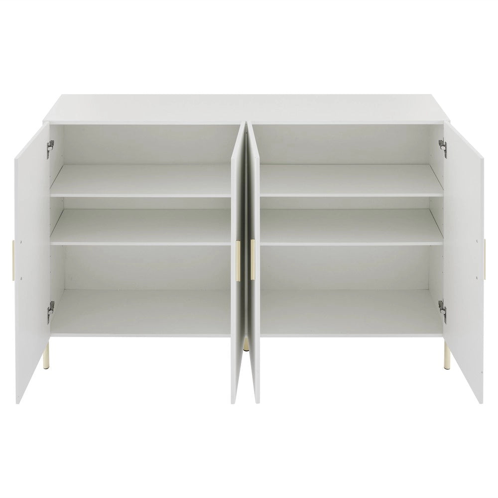 Mobile Credenza Multiuso con Ante e Ripiani ¨C MINIMAL ¨C Bianco Opaco, 160x35x100