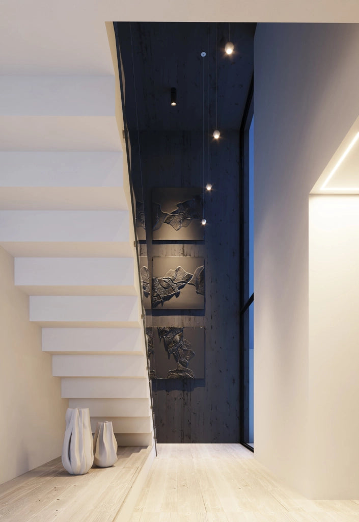 Lampada a Sospensione Sferica Bora 8,5W 36º 2700K Bianco Opaco - Faretto LED da Soffitto ad Alta Resa Cromatica CRI>93 - Beneito & Faure