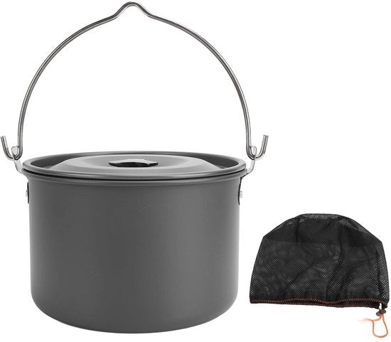 Pentola Multifunzione con Alta Capacità - Materiale in Lega di Alluminio - Superficie Antiforfora - Portatile - Ideale per la Cucina all'Aperto - Pentola da Cottura