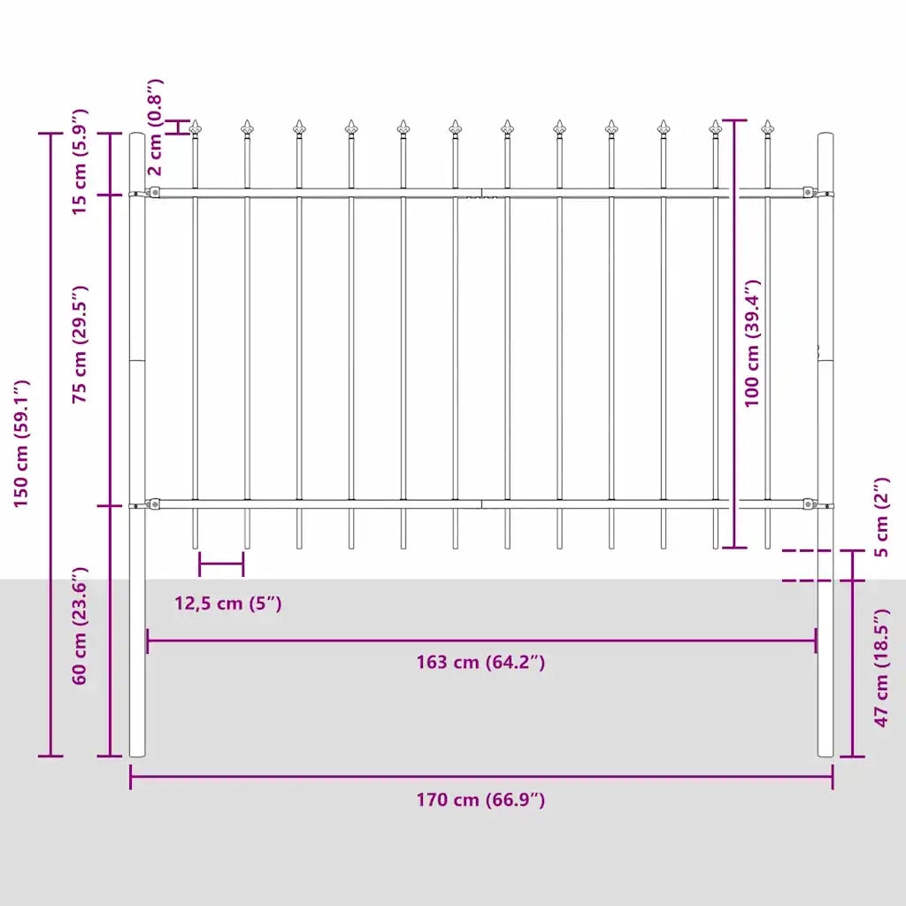 Recinzione per Giardino 2 pcs Bianco 3,4 x 1 m 3334040