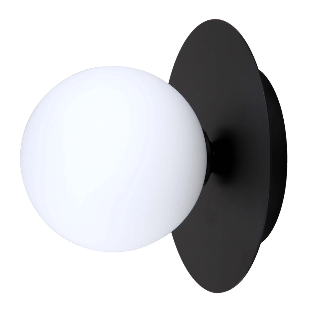 Applique Roma nera vetro bianco 1xG9 Light Prestige