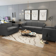 3 Pz Set di Divani in Stoffa Grigio Scuro