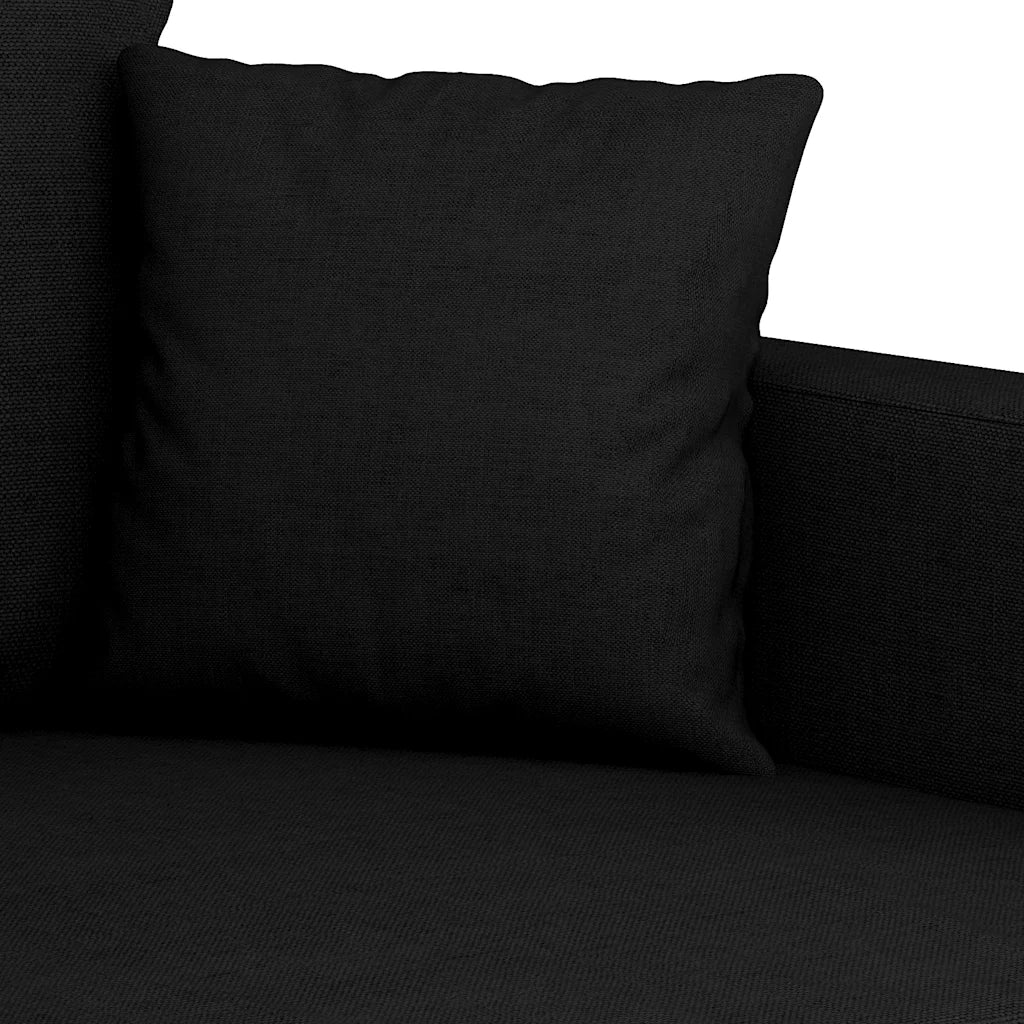 Divano a 3 Posti-Sofa 3 Posti Nero 180 cm in Tessuto 657802