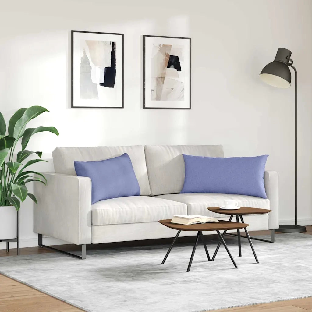 Cuscini da Divano 2 pz | Cuscini per sedie Blu jeans 80 x 40 cm Tessuto