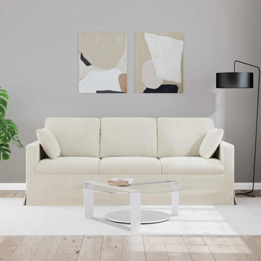 Divano Crema 198 x 78 x 80 cm Velluto 42024438